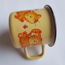 Delimano Enamel Coffee Tea Mug metal cat kittens electric gas induction 8cm