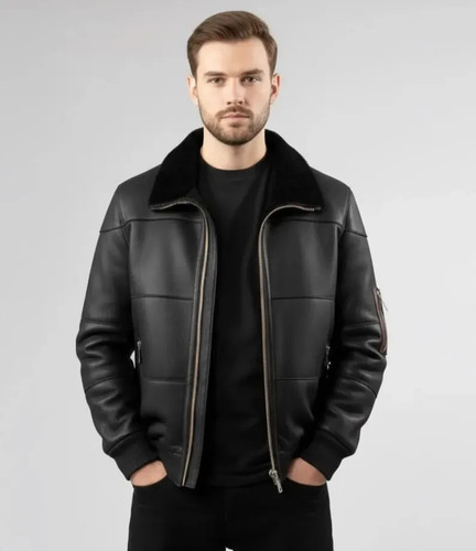 Bomber uomo nero pelle - uomo,