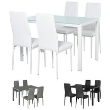 HOMCOM Set 5 Pz con 1 Tavolo e 4 Sedie per Cucina o Sala da Pranzo