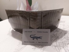 Porta Assegni e banconote in vera pelle Coccodrillo grigio