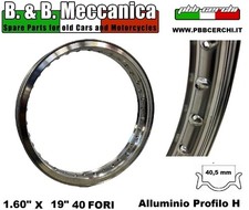 CERCHIO IN ALLUMINIO BORDO H MOTO COMPETIZIONE ANNI 60 70 WM1 160 X 19 40 FOR...