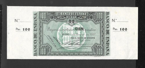 100 pesetas 1937 bilbao - pesetas,