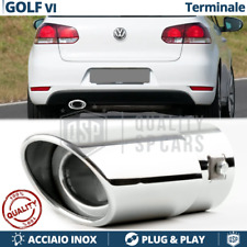 1x TERMINALE di Scarico OVALE per VW GOLF 6 in ACCIAIO Inox Cromato Plug & Play