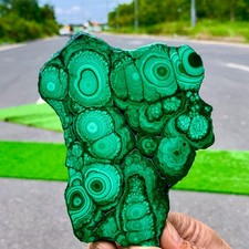 366G Malachite lucida naturale trasparente grappolo campione minerale grezzo