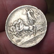 VITTORIO EMANUELE III - 2 LIRE QUADRIGA BRIOSA - 1916 - ARGENTO