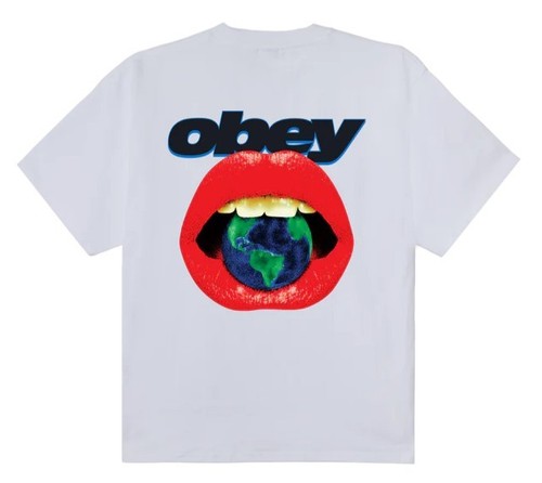 Shirt obey lips white - t-shirt,