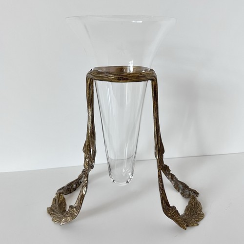 Vaso foglia ottone - , vintage