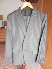 GUCCI  Abito completo uomo  grigio a righe  giacca pantaloni  taglia 52