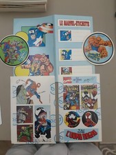 RARO SET ORIGINALE DI 3 GRUPPI DI ADESIVI ALLEGATI A L'UOMO RAGNO E ALBI MARVEL