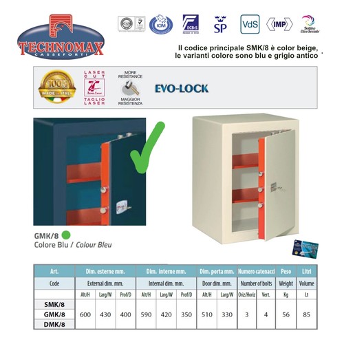 Casseforte mobile blu chiave - a,