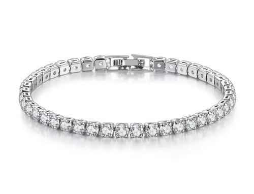 Silver dipped cubic zirconia - cubic,