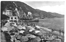 CARTOLINA DI LA SPEZIA ,MONTEROSSO A MARE - FEGNA - BAGNI EDEN - CIGOLINI 1955