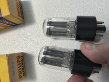 Coppia di valvole termoioniche 6sn7 Philips Miniwatt In Condizioni Perfette