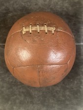 Palla medica vintage in pelle 12,5 libbre marrone esercizio pesato 12 pannelli antica