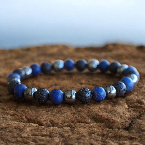 Bracciale lapislazzuli blu - bracciale,