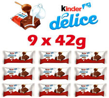 9 x KINDER DELICE Spugna Barrette di Cioccolato Biscotti Snack Dolci 39g 1,4oz