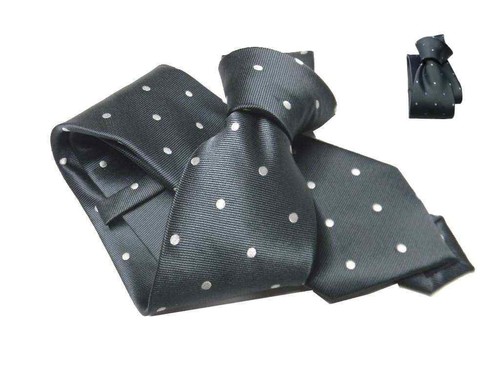 Cravatta grigia pois bianchi - cravatta,