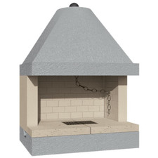 Camino Legna Prefabbricato Refrattario Focolare Semiaperto Su Due Lati QR100F2L