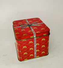 ♥ SCATOLA IN LATTA VINTAGE CARAMELLE PERUGINA A FORMA DI PACCO REGALO ROSSO