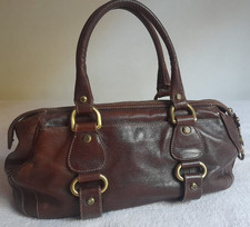 Rara borsa grande a tracolla Francesco Biasia in pelle marrone choc made in Italy