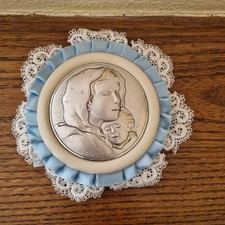  ICONA Madonna con bambino ARGENTO 925 firmata Castellani