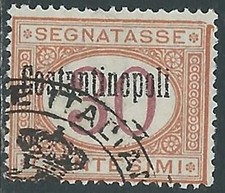 1922 LEVANTE COSTANTINOPOLI SEGNATASSE 30 CENT SENZA GOMMA - P6-8
