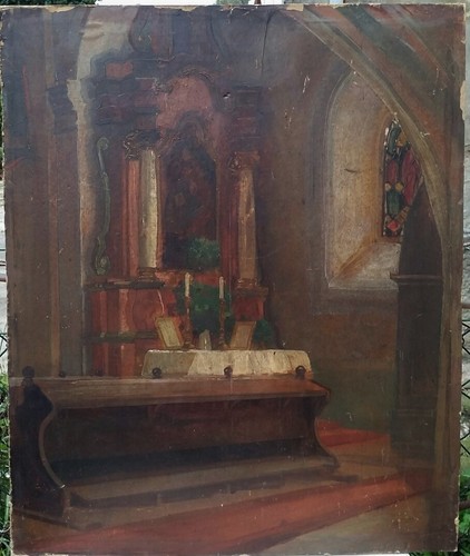 Antico dipinto raffigurante - dipinto, un