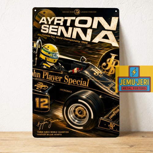 Insegna poster metallo ayrton - insegna,