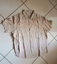 Angelo Litrico Vintage 80's shirt  pure linen CAMICIA Uomo 100% puro lino