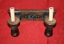 Applique da muro per abitazione country due luci in legno e ferro