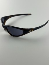 Oakley giacca dritta marrone montatura tartaruga lenti grigie 1999 senza fiamme RARA