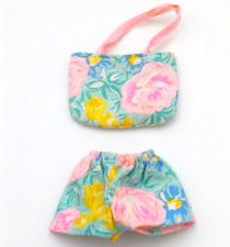 BARBIE MATTEL TEEN TALK 1992  BORSA E SHORT FLOREALE  -  LOTTO 341