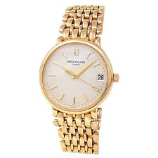 Orologio Uomo Patek Philippe Calatrava Oro Giallo 18k Automatico Argento 3998/1J