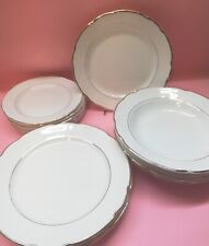 RICHARD GINORI 18 PIATTI PIANI FONDI DOLCE BORDO FILO ORO ANTICO VINTAGE PIATTO