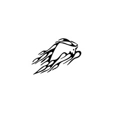 Taurus with Tribal Flames - Adesivo PreSpaziato - Black - 10cm