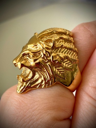 Anello uomo testa - , leone