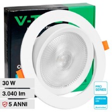 V-Tac Pro  Faretto LED COB da Incasso Orientabile Rotondo 30W Chip Samsung IP20