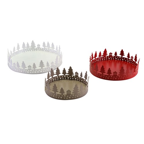Set vassoi metallo alberi - set,