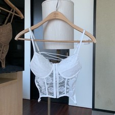 Top corsetto pizzo bianco Y2K