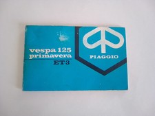 VESPA 125 Et3 Primavera Manuale Uso Manutenzione Piaggio Originale Usato_no Px 