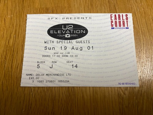 Elevation tour 2001 - elevation,