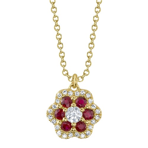 14k oro diamante rubino - 14k,