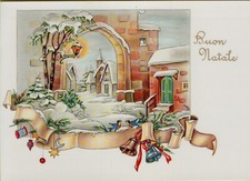 48906n vecchio biglietto di auguri non usato buon natale