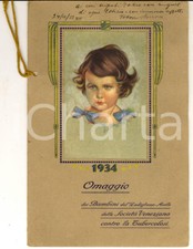 1934 VENEZIA Società Veneziana contro la Tubercolosi - Calendario ILLUSTRATO