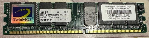 256mb 3200 400mhz - 1x,