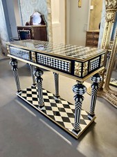 Tavolo Art Décor Nero Stampa Diamante Lusso Tavolo Fatto a Mano per Arredamento Soggiorno