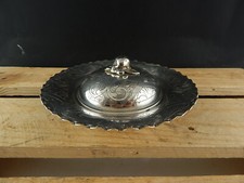 VINTAGE SHEFFIELD SILVER PLATE PORTA MUFFIN BURRO BAGNO ARGENTO CESELLATO 