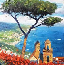 Costiera Amalfitana, Ravello, Italia, dipinto olio su tela 