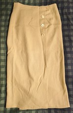 Gonna lunga beige a tubino con