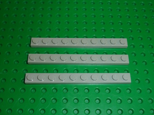 Lego plate x 10 oldgray - 1,